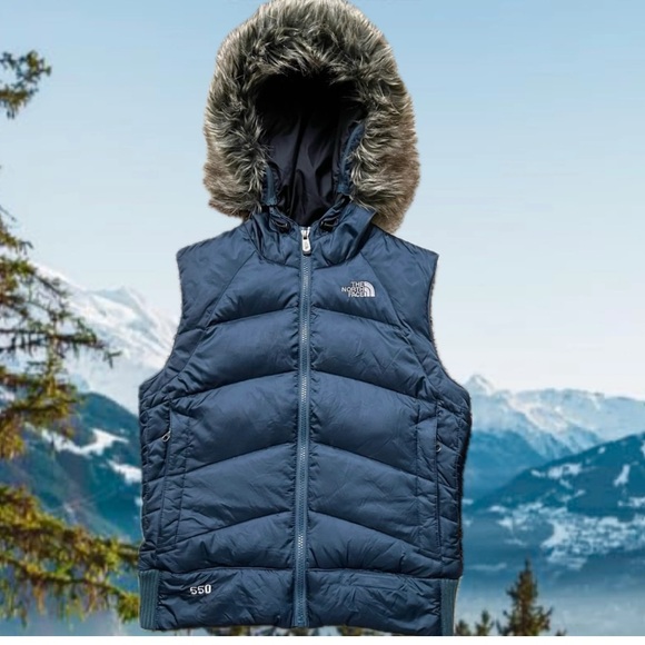 The North Face Jackets & Blazers - The North Face Goose Down Vest With Detachable Faux Fur Trim Black TNF 550 Med